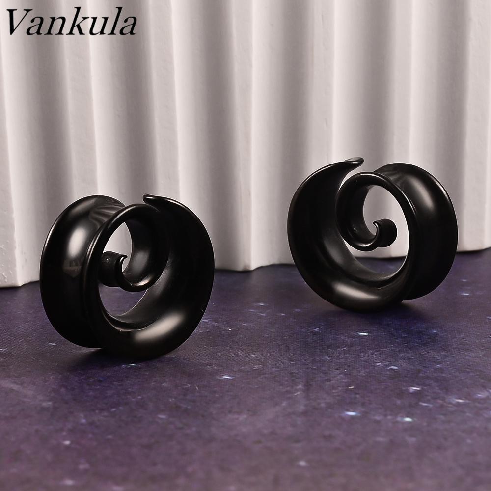 Vankula 2 шт. Новые круглые спиральные заглушки-седла для растянутых мочек ушей, тоннели, расширители, пирсинг, украшения для тела