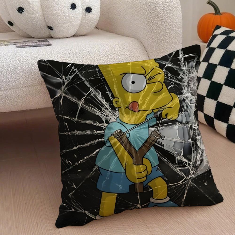 The Ssimpsons Cartoon Sofa Cushion Cover Throw Pillow Cover Hidden Button Durable Polyester Chair Cushion