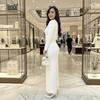 2025 Autumn European & American Women's Fashion: Round Neck Button Knit Sweater & Short Sleeve Skirt