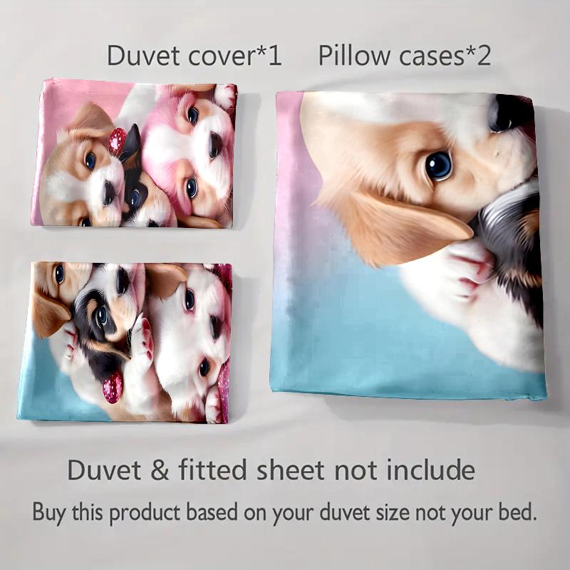 Puppies resting together. Bedding Duvet cover sets Duvet covers Pillowcases gifts (1 * Duvet Cover 2 * Pillowcases, without duvet insert)
