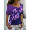 Женская футболка с рисунком роз и цветочным принтом, графический принт, V-образный вырез, базовые топы, футболка с коротким рукавом, XS-8XL/3D-печать