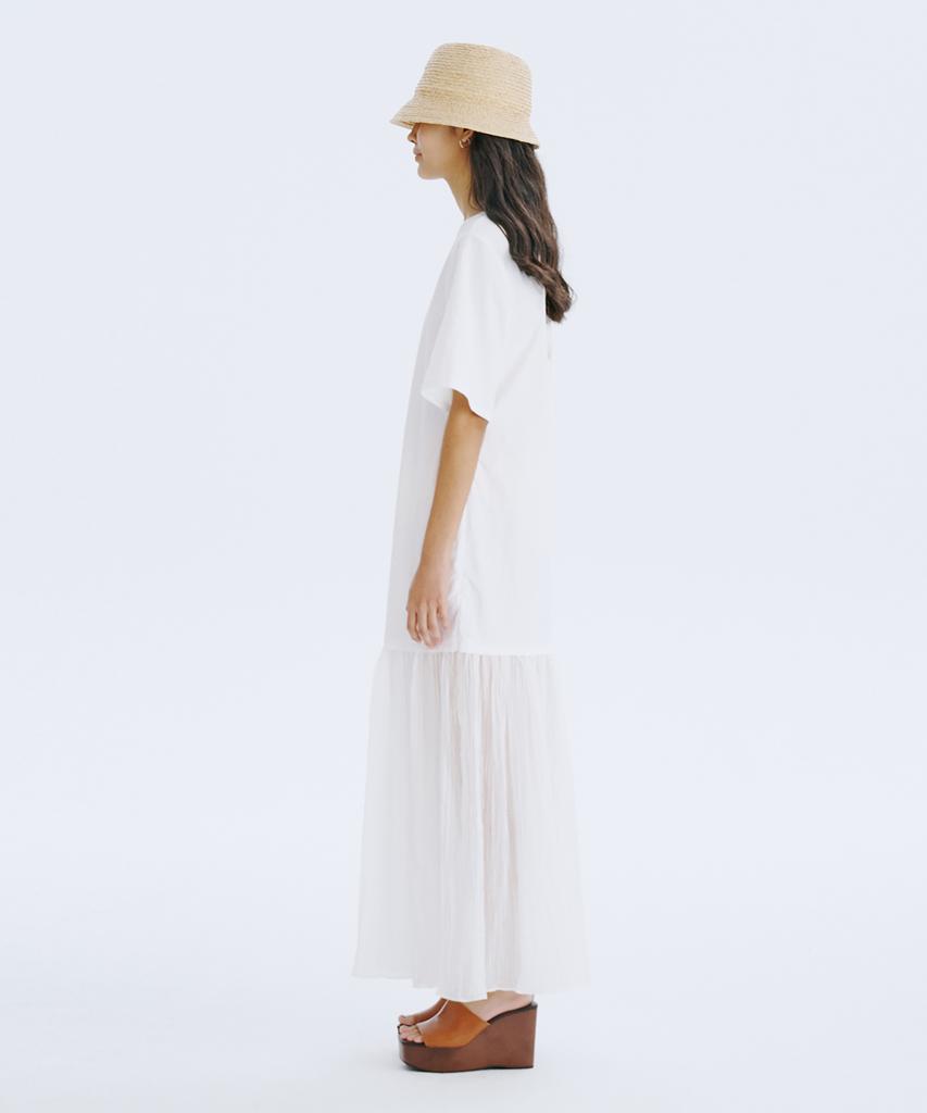 Bundercammer Bare Back Shirring Dress_White