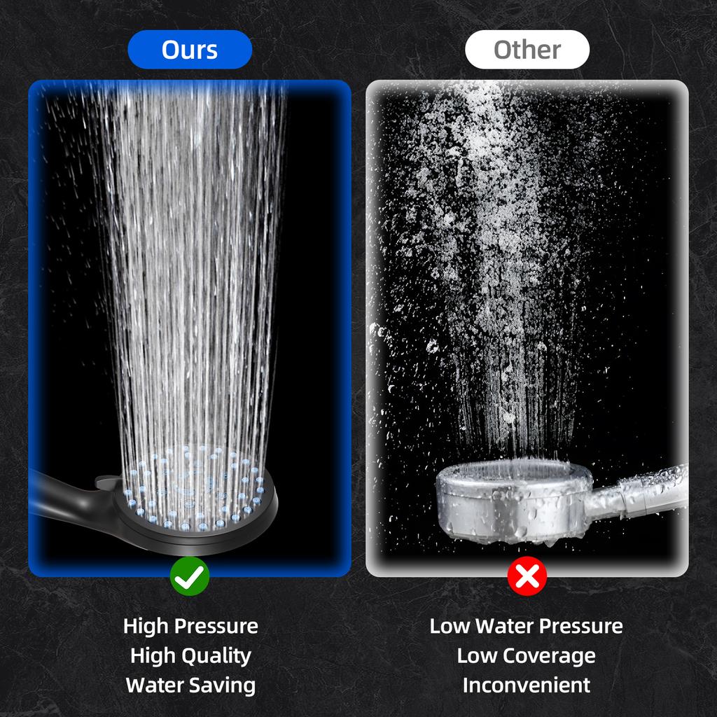 Душевая насадка высокого давления, 7-режимная ручная насадка для душа, противозасоряющиеся форсунки, насадка для душа с 62-дюймовым экраном