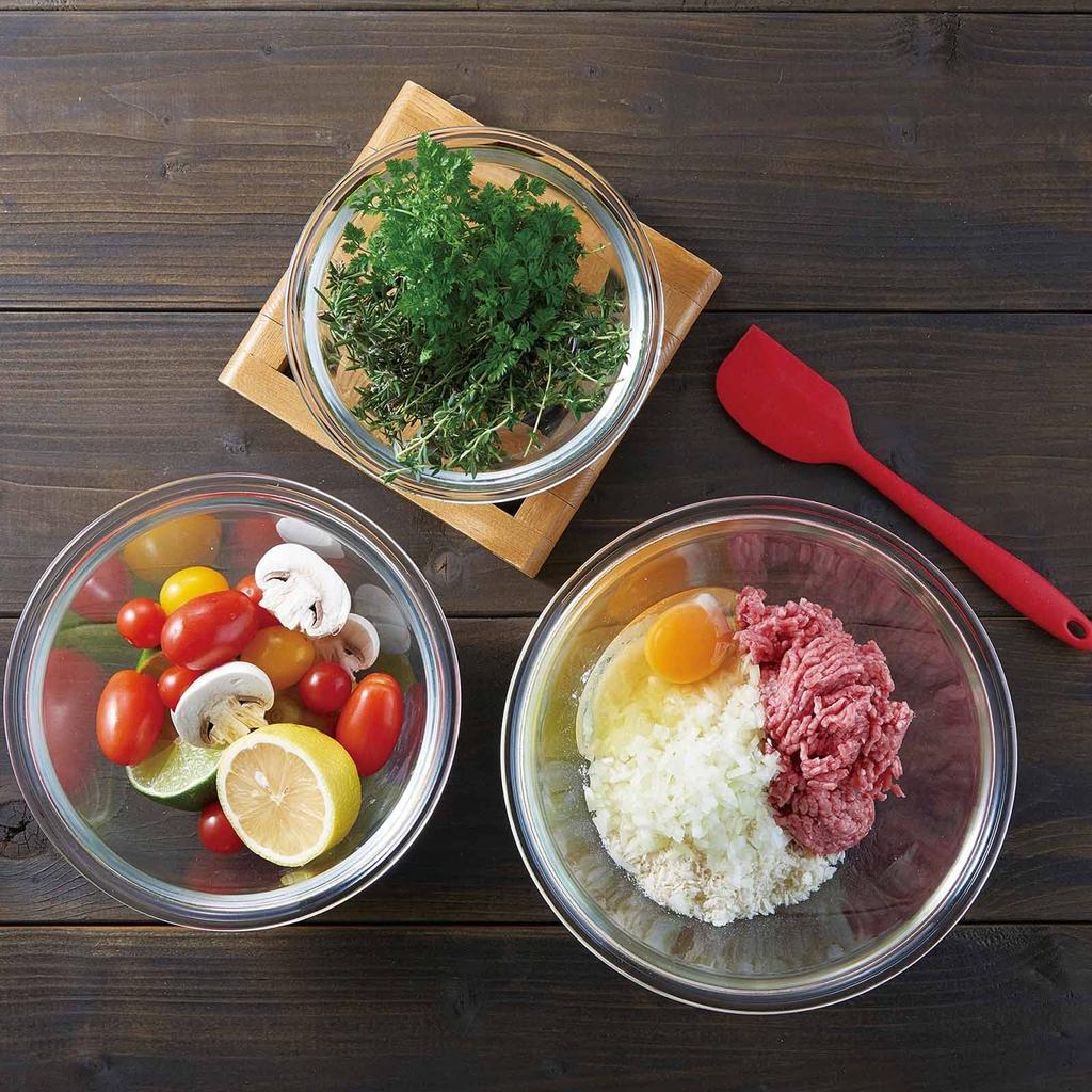 Стеклянный BUONO Hario для кухни (Харио) Жаропрочная миска японского производства, 2200 мл, MXP-220-BK