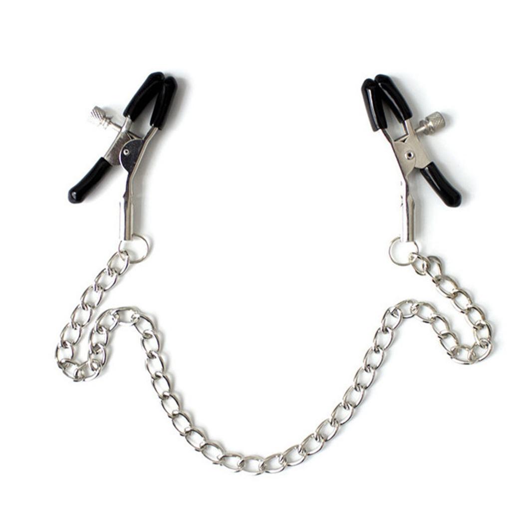 Adjustable Pressure Clips Clamps Jewelry Non Piercing Nipple Rings With Metal Chain