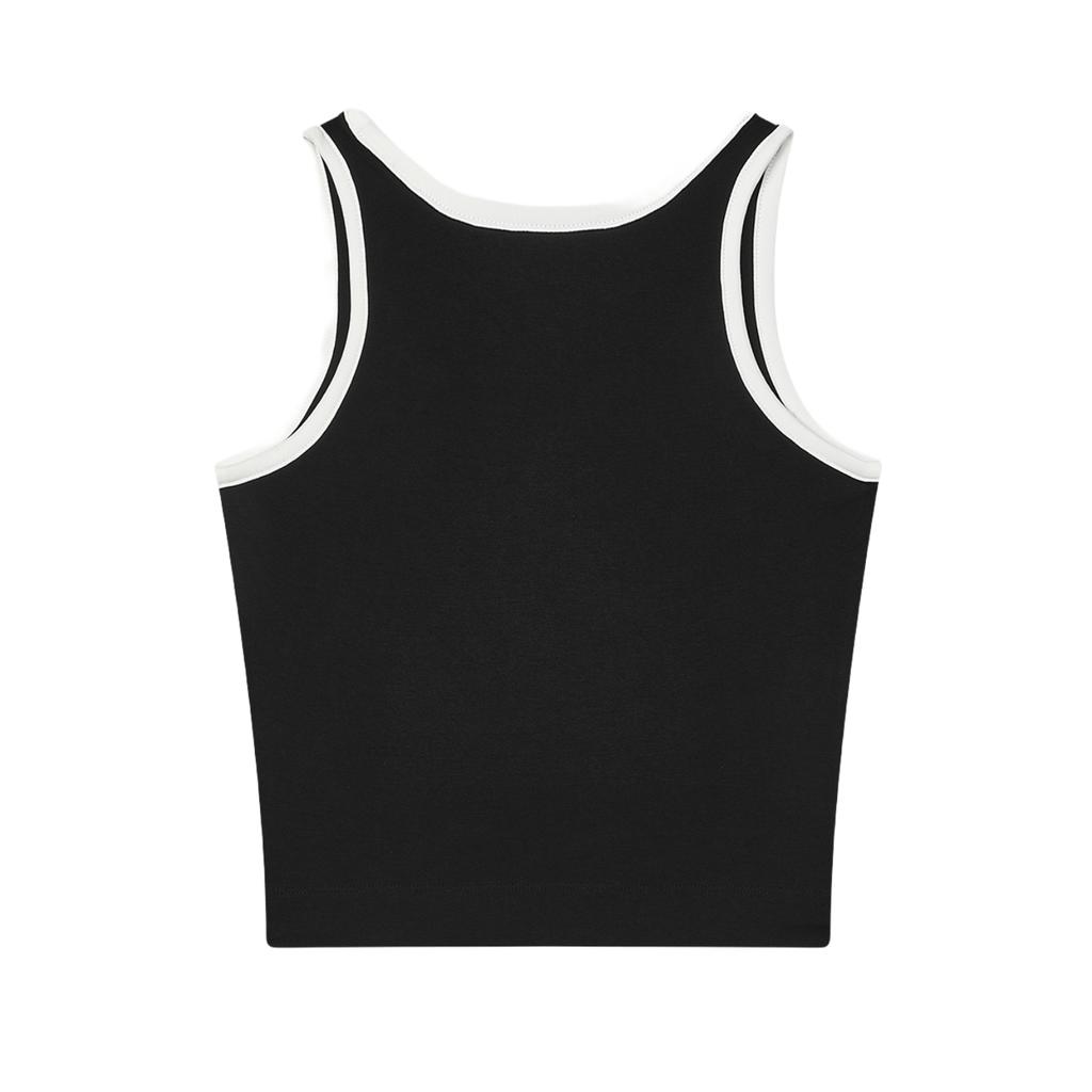 Fila Оригинальная серия Письмо Круглый вырез Без рукавов Пуловер Жилет Женские топы Черный F11W429116FBK