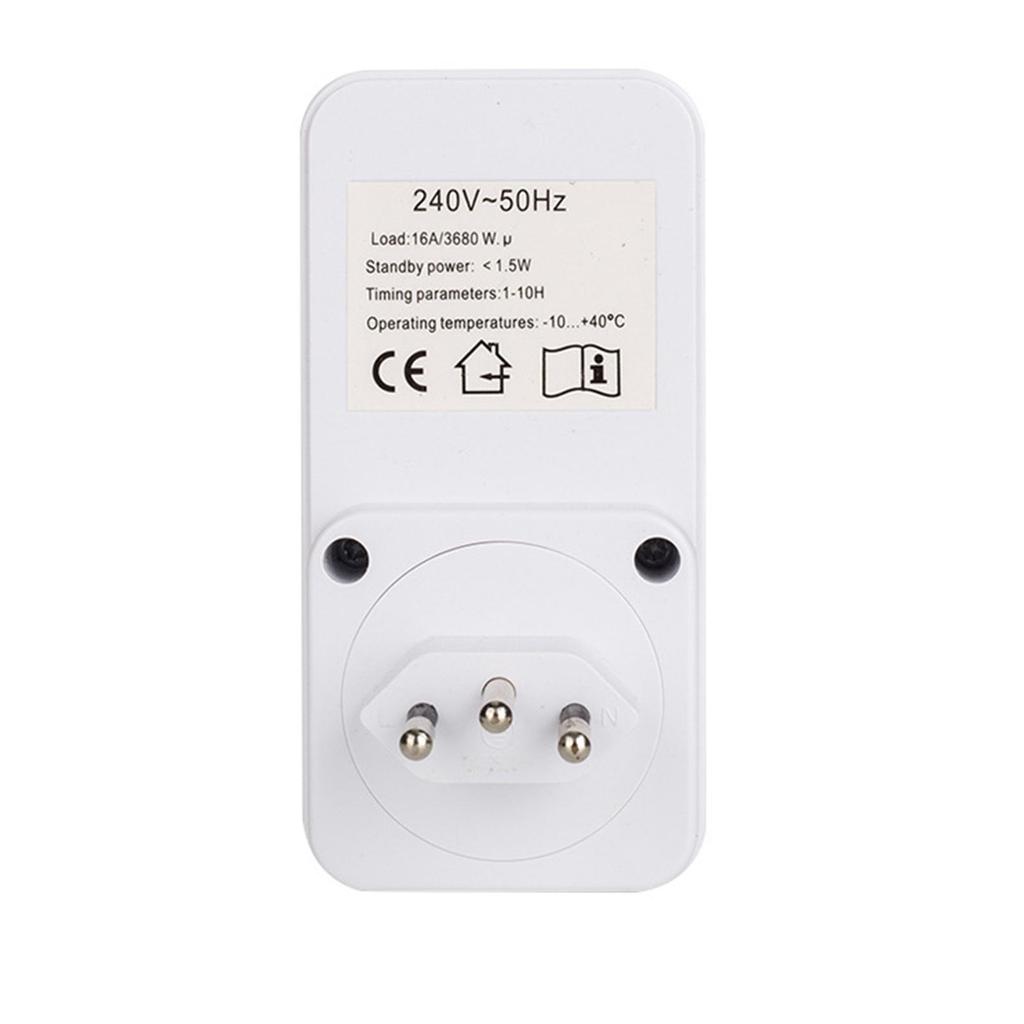 10-Hour Countdown Electric Bicycle Charging Socket Plug - EU/US/UK/FR/AU