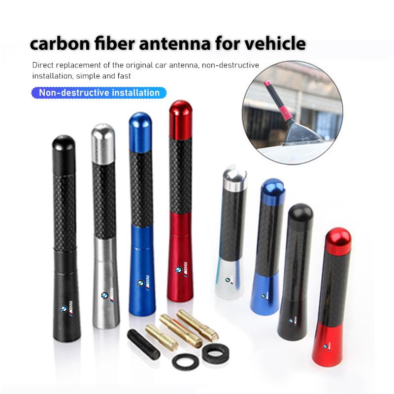 CLRJ1 Carbon Fiber Car Short Antena Radio FM Metal Receive Accessories For BMW M3 M5 X3 E93 F10 F20 F30 F40 F15 F25 F26 F31 F49 F86