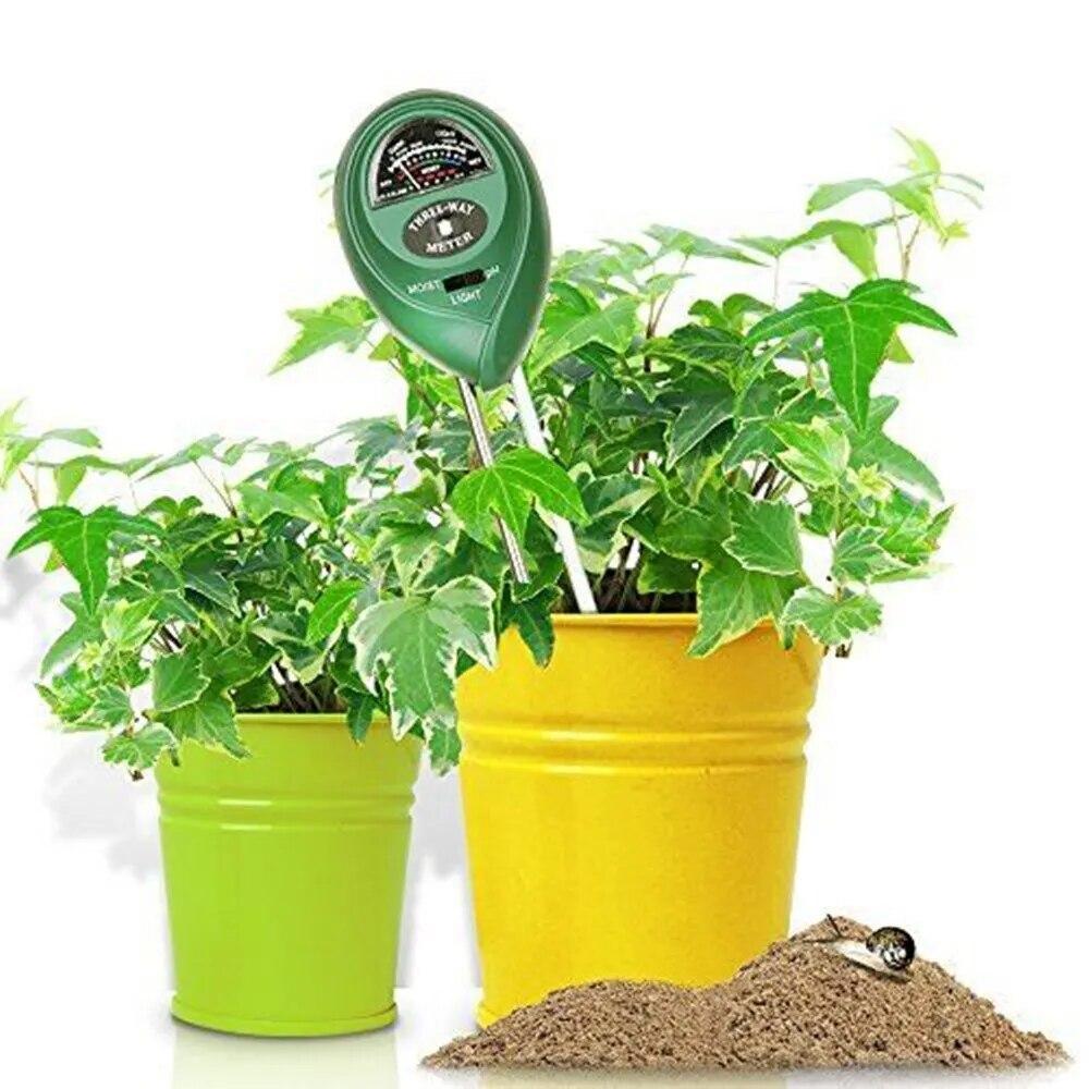 3 In1 Moisture Sunlight PH Meter Soil Water Acidity Humidity Light PH Test Flowers Garden Plants Moist Tester