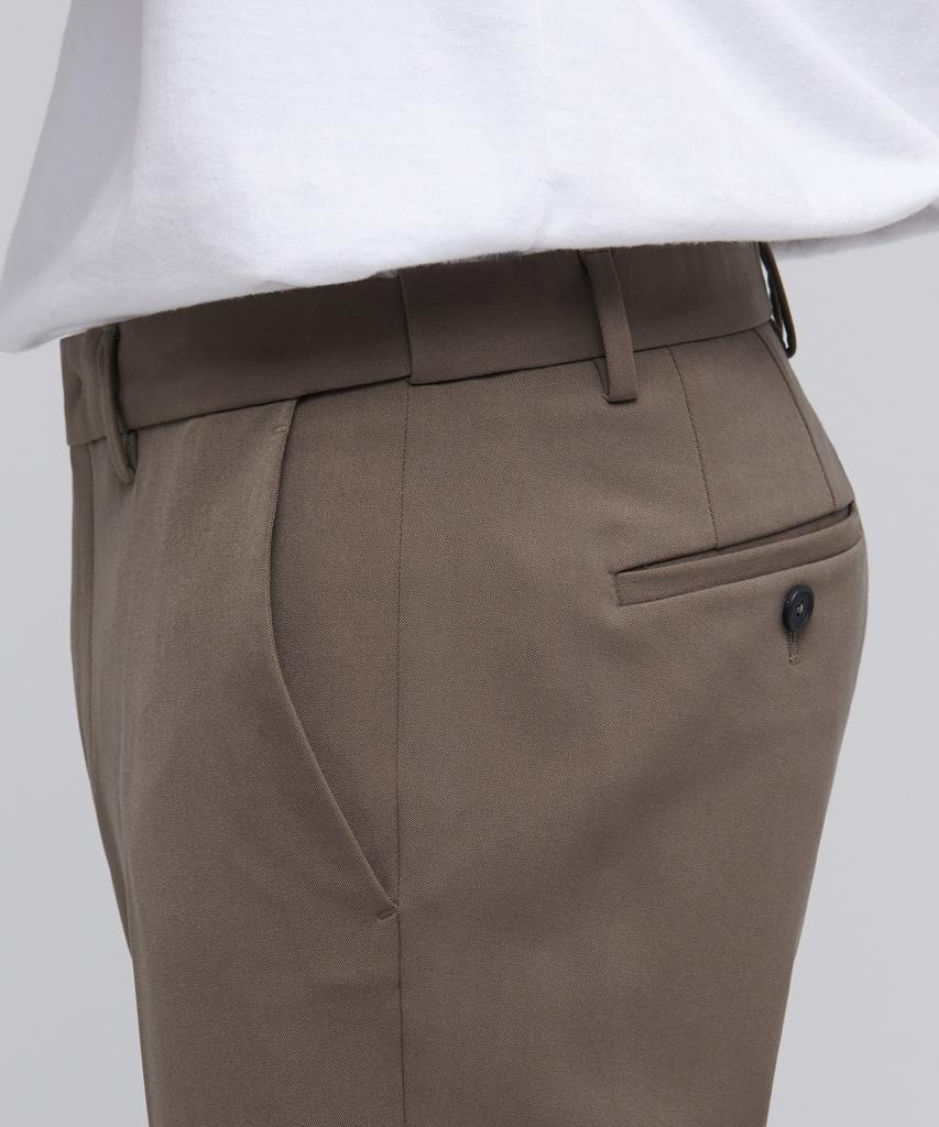 MUSINSA STANDARD Tapered Hidden Elastic Waist Length Slacks [Light Brown]
