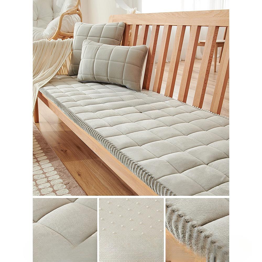 Crystal Velvet Sofa Cushion Autumn and Winter Non-Slip Seat Cushions Thickened Solid Wood Sofa Cover Seat Cushion