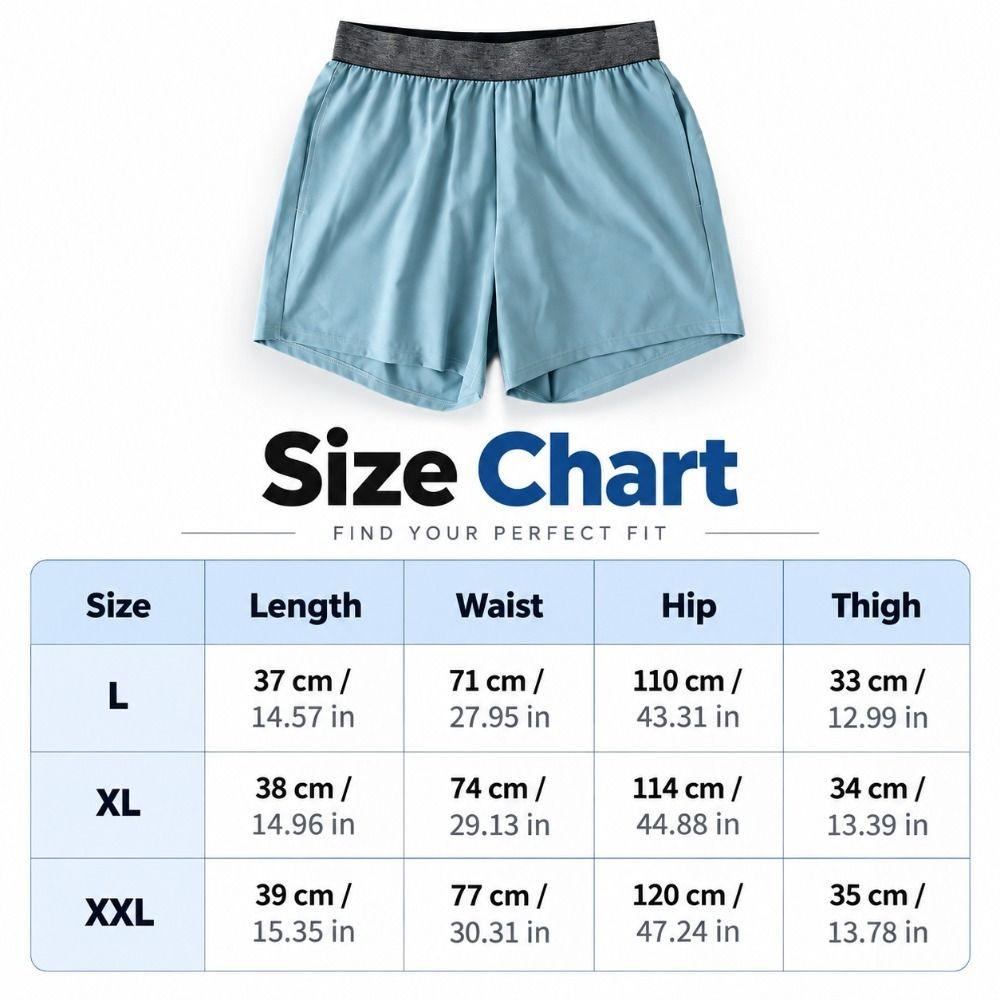 Quick Dry Men’s Sport Shorts Light Blue Running Shorts Comfortable Training Shorts Cycling