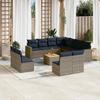 VidaXL Garden Lounge Set with Cushions 12 Pcs, Patio Sofas, Furniture Set, Outdoor Terrace Furniture, Grey 3256516