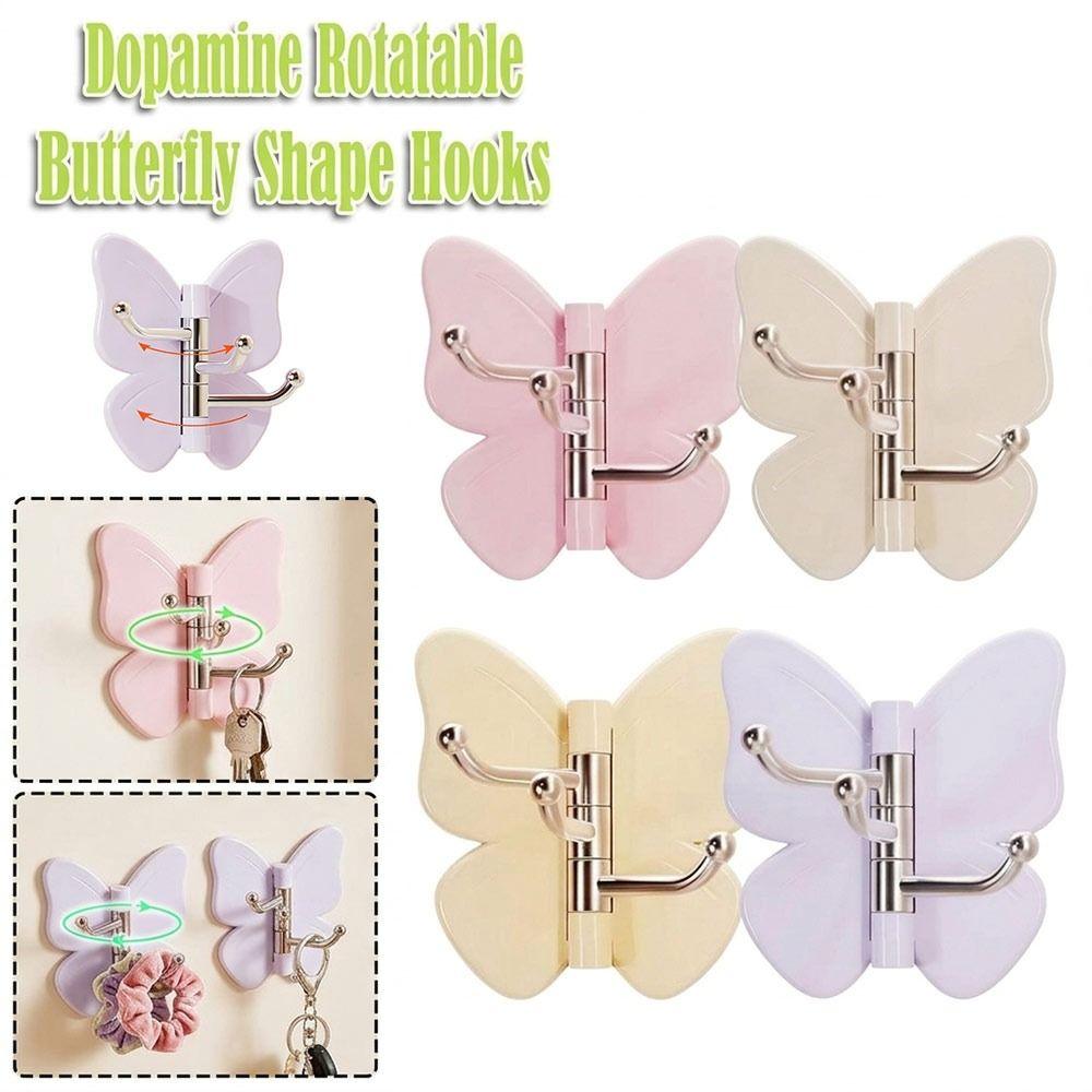 1/4PCS Self Adhesive Rotating Wall Hook Waterproof Adhesive Wall Hook Kitchen Bathroom Storage