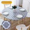 PEVA Elastic Round Moroccan Table Cover - Nordic Minimalist Flannel Stretch for Outdoor Patio