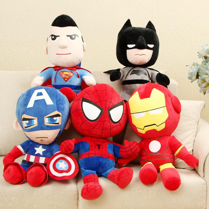 Avengers Plush Dolls Set Super Hero Spider-Man Captain America Stuffed Toy Figure Collectible Gifts