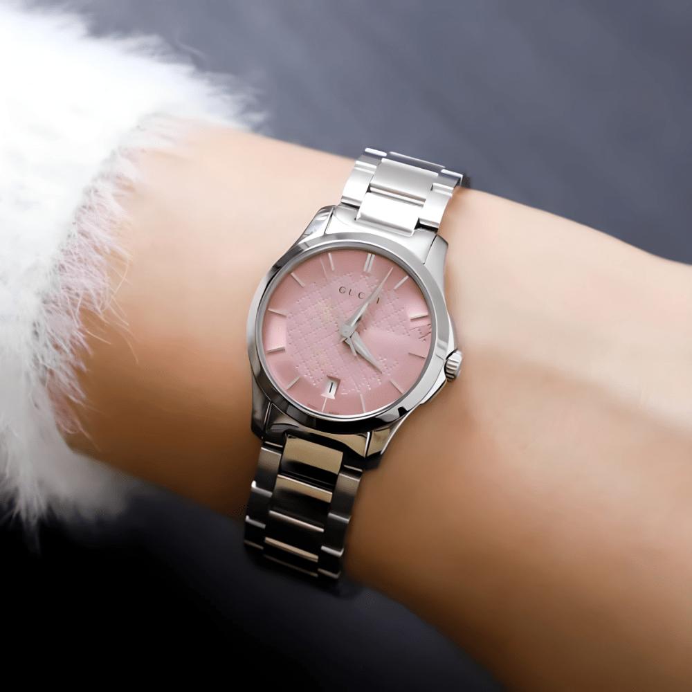 Gucci YA126524 Женские часы G-Timeless с розовым циферблатом
