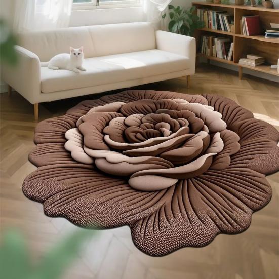 Коврик для пола Нескользящий Ковер с цветочным узором 3D Реалистичный узор Коврик для ванной Супервпитывающий Коврик для душа Быстросохнущий Мягкий ковер