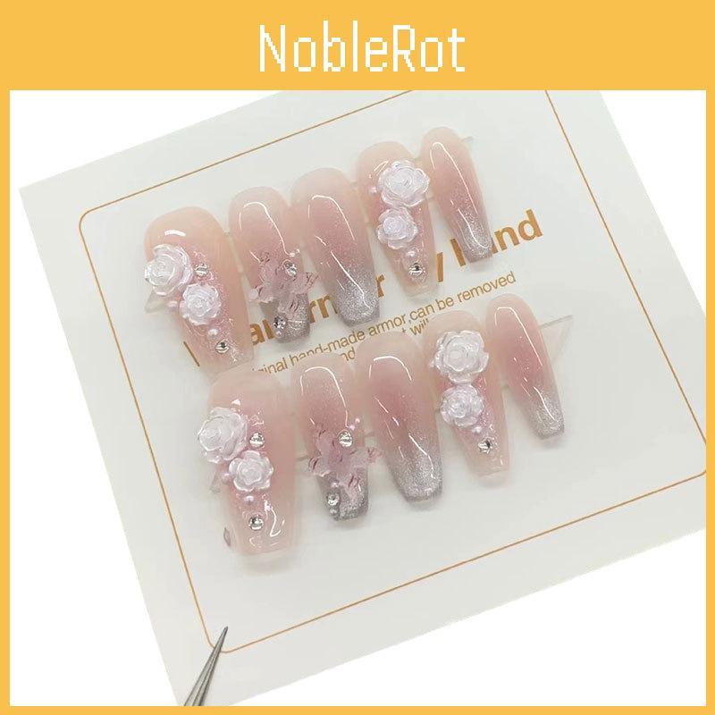 Ручная работа Розовый Камелия Румяна Бабочка Набор для Маникюра и Дизайна Ногтей Xs/s/m/l