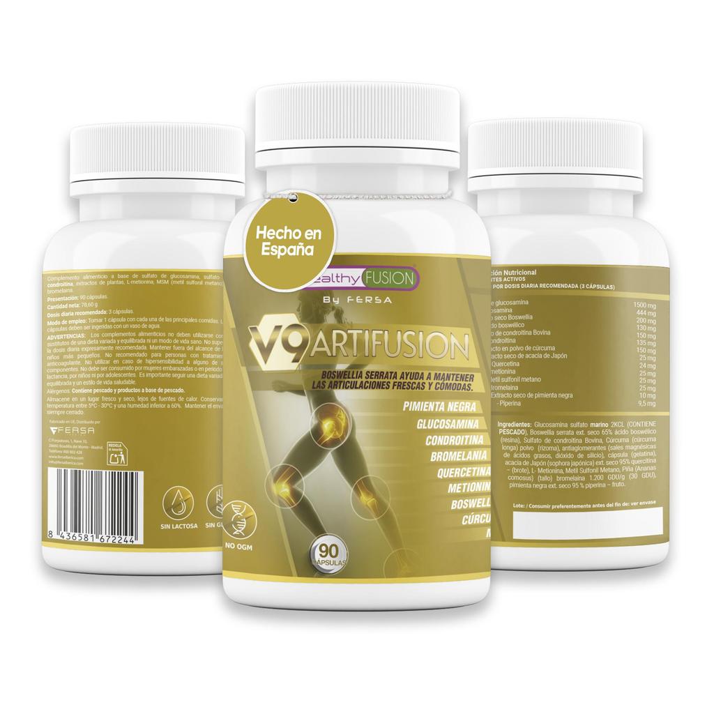 Healthy Fusion Мощное противовоспалительное и обезболивающее средство | Куркума, глюкозамин, хондроитин, МСМ | 90 капсул