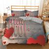 3D Love Heart Пододеяльник из микрофибры Романтическая тема любви Постельное белье King Full для детей Подростков Декор для комнаты на День святого Валентина