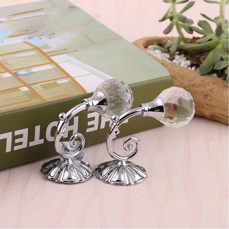 Large Metal Crystal Ball Curtain Hooks Tassel Wall Tie Back Holder Hanger