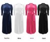 Cross-Border Europe Spring Long Sleeve Polo Collar High Waist Pleated Women's Casual Dress