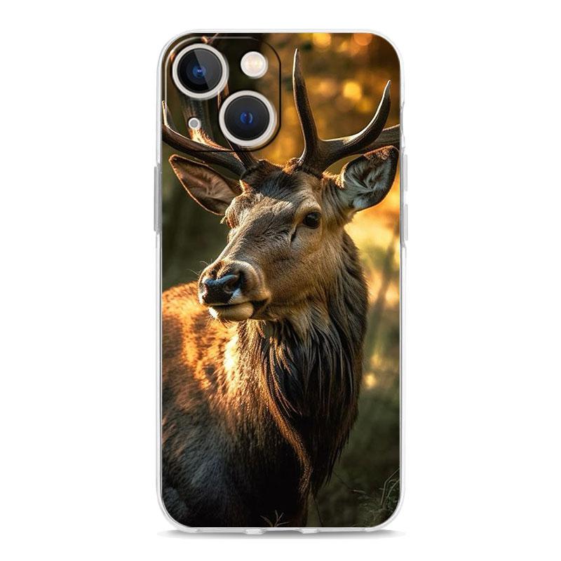 Чехол для iPhone 17 Чехлы iPhone Air 16 15 12 13 14 Pro Max 7 8 Plus 16Pro iPhone11 Прозрачный Мягкий Чехол Охота на Оленей