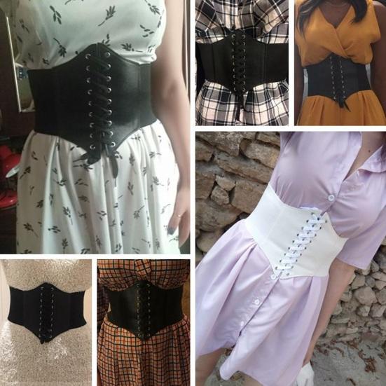 Женский корсет в дворцовом стиле, широкий пояс, эластичный пояс из искусственной кожи, утягивающий талию, женский эластичный пояс, формирующий корсет, аксессуары для платья EMA