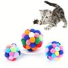 1PC Cat Toys Cat Plush Ball Toy Pet Elastic Bell Ball Self Hi Ball Playing Cat Colorful Woolen Ball