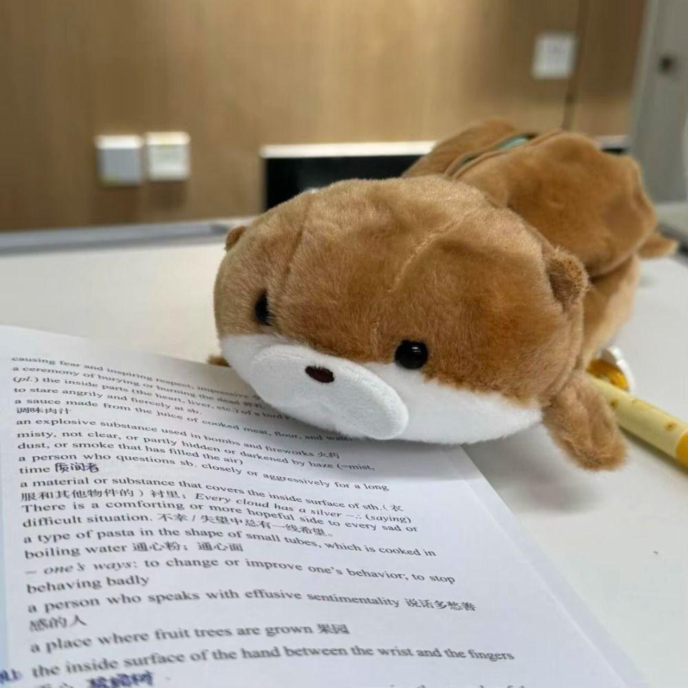 Pen Holder Otter Pencil Case Large Capacity Stationery Bag Plush Pencil Bag Students