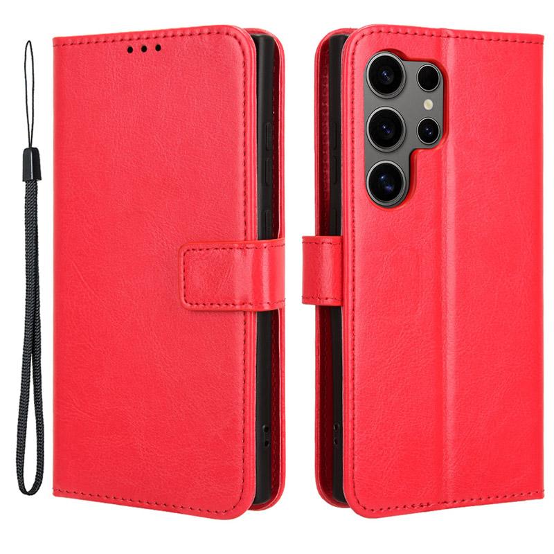 Для Samsung Galaxy S24 Ultra Phone кожаный чехол защитный чехол с подставкой-кошельком