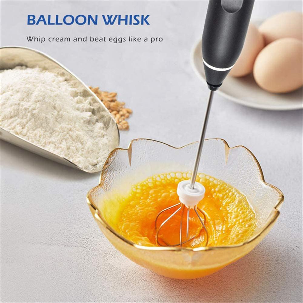 Electric Coffee Milk Frother Whisk Egg Beater USB Rechargeable Handle Mixer