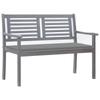 Day and Night - Day and Night 2-seater Garden Bench In Gray Eucalyptus Wood and 120 Cm Cushion
