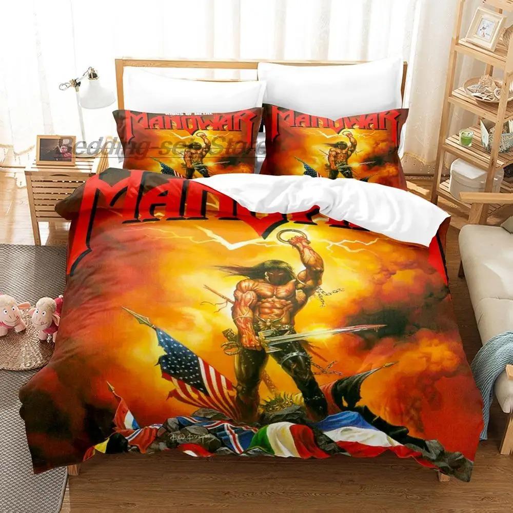 Комплект постельного белья Manowar Single Twin Full Queen King Size Комплект постельного белья Aldult Kid Bedroom Duvetcover Sets 3D Print Hip Hop