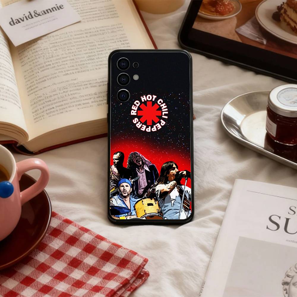 Funk Rock Red Hot Chili Peppers Phone Case For Samsung S 25,24,23,22,30,21,10,9,Ultra,Plus,Lite,FE,4,5 G Soft Black Case