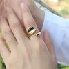 Women's Simple Stainless Steel Shiny Crooked Crisscrossed High Polish Geometric Punk Opening Ring Fashion Lady Jewelry
