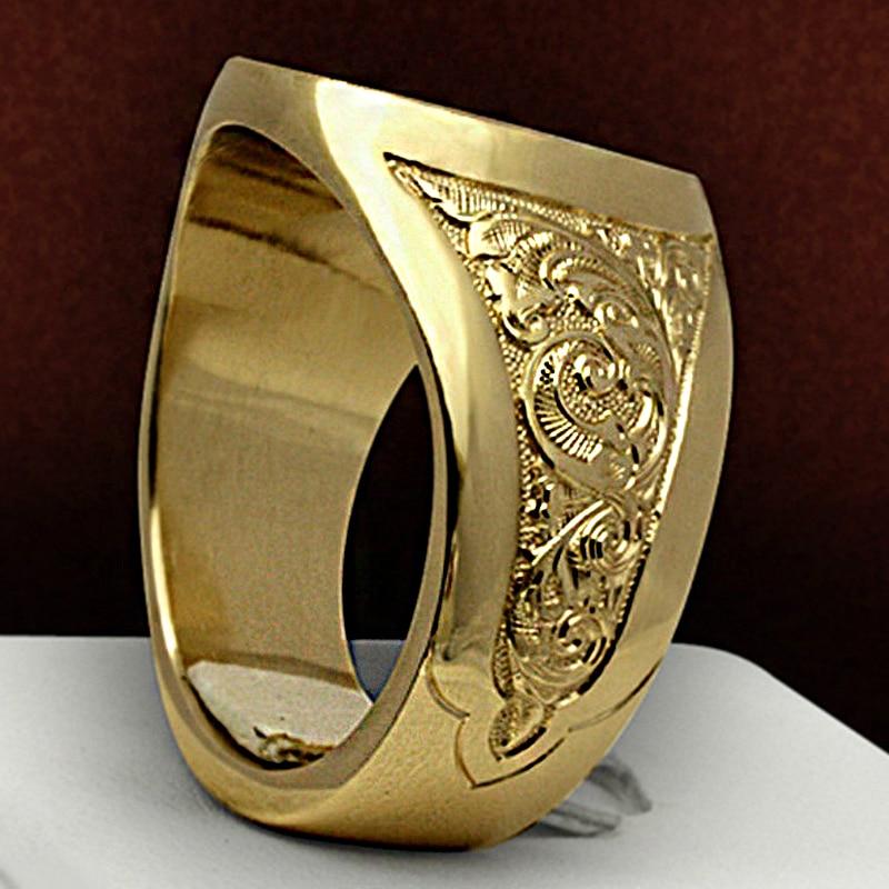 Crown Lion Shield Badge Ring Europe and America Copper Plated Gold Plated Royal Seal Men's Ring Fashion Elegant Accessories