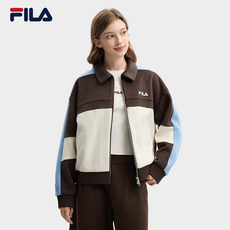 Fila Женская шерстяная куртка с капюшоном в стиле Ян Ми, колорблок