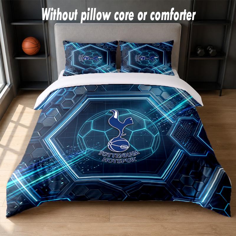 Tottenham Hotspur Design Bed Bedding Set 1 Duvet Cover + 2 Pillowcases Soft Breathable Household Bed Linens