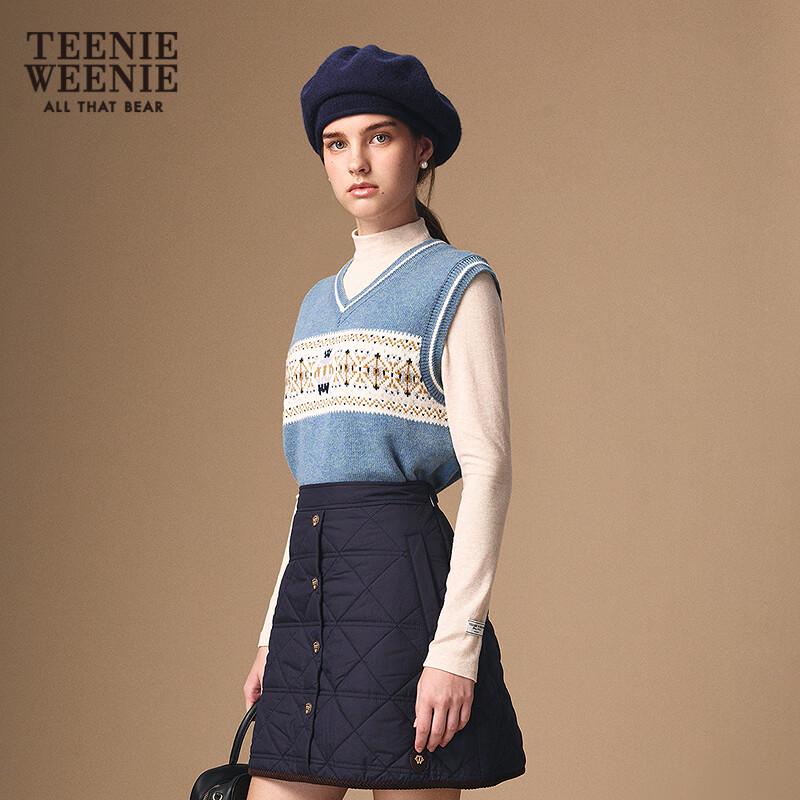 Женский вязаный свитер Teenie Weenie с мишкой и надписью