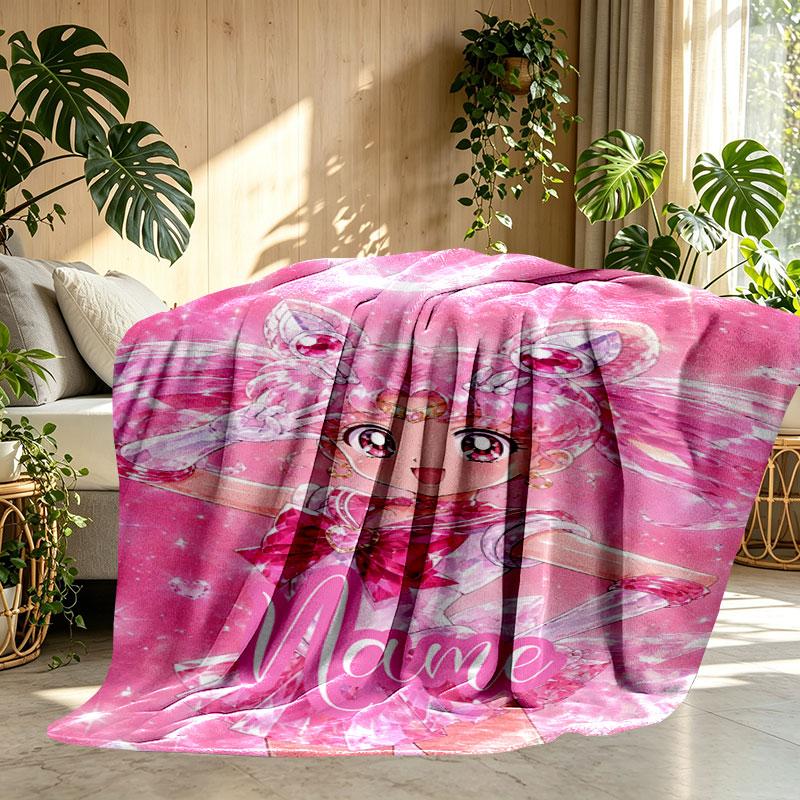 Custom Name Personalized Sailor Moon Print Blanket, Home Decor, Bedroom, Sofa, Camping, Couch, Gifts for Birthday Christmas