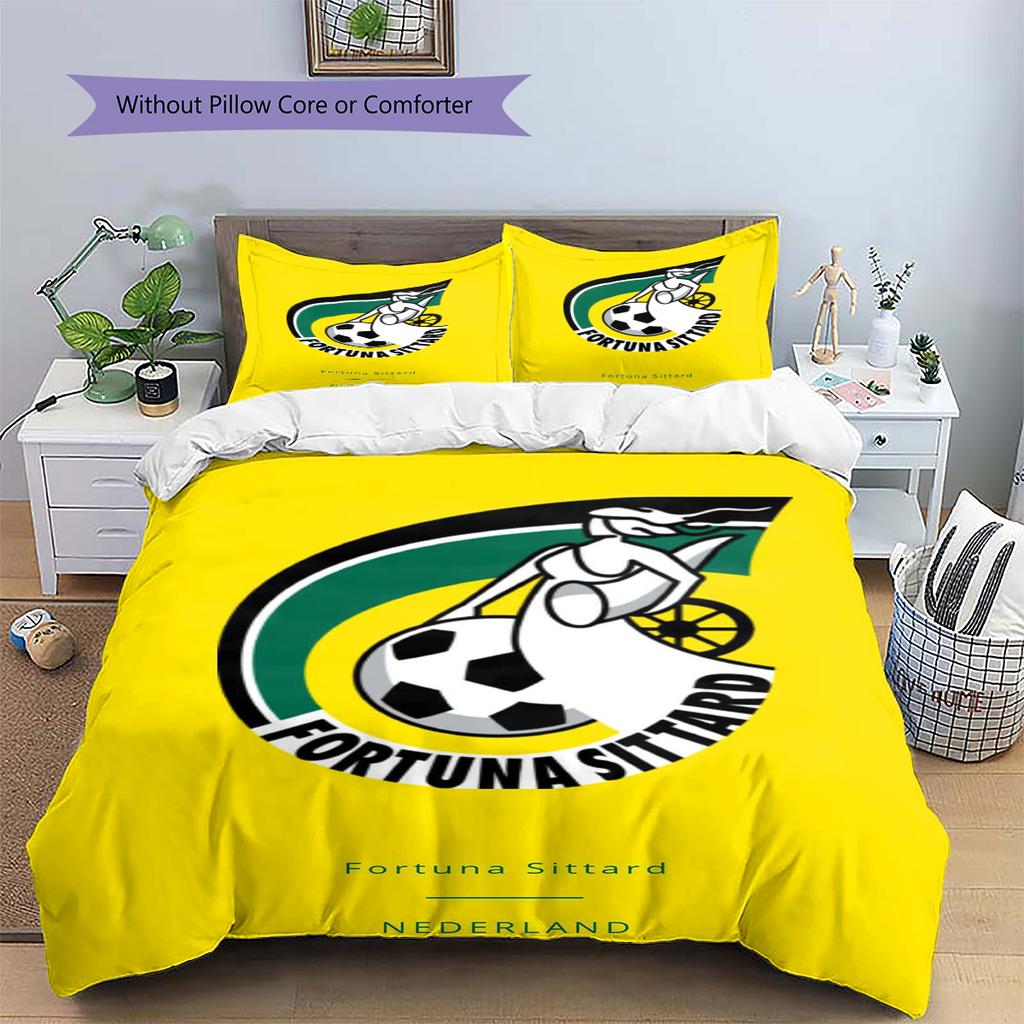 Fortuna Sittard Pattern Bedding Set Quilt Cover Pillowcase Home Decor Gift (1 * duvet cover + 2 * pillowcase, without core)