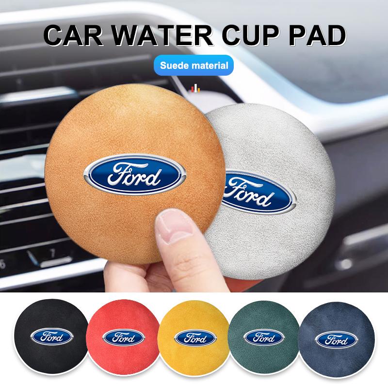 PCKF8 2pcs Car Coaster Water Cup Holder Mat Anti-slip Pad Accessories For Ford Escape Ecosport Fusion Explorer Expedition Taurus