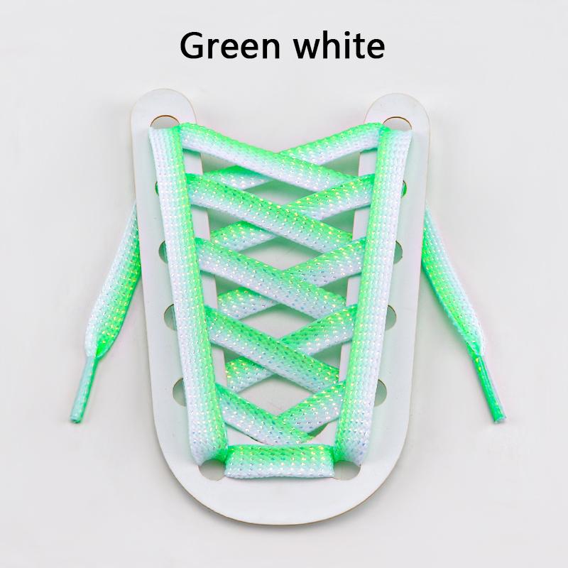 Flat Shoelaces for Sneakers Metallic Shiny Silver Shoe Laces Colorful Bright Silk Shoelace Gradient Glitter Women Shoestrings