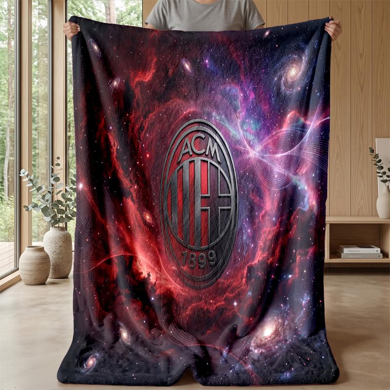 AC Milan Theme blanket Soft Flannel Blanket Plush Throw Blanket Cozy Sofa Bed Blanket for Home Decor