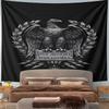 Eagle Emblem with Latin Inscription Pattern Wall Hanging Tapestry Decorative Tapestry Home Decor for Bedroom and Living Room