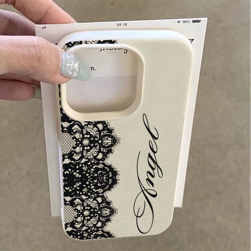 Черный Кружевной Чехол в Стиле Vogue для Телефона Samsung Galaxy S26 S25 S24 Ultra Plus S22 FE S23 A36 A26 A56 A16 A57 A37 A55