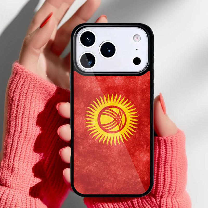 Чехол для телефона с флагом Кыргызстана для iPhone 17 16 15 14 13 Pro Max Задняя крышка для 12 11 Pro Coque