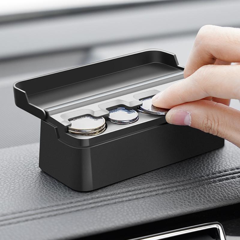 1Pcs Dual Purpose Home Car Coin Storage Box, Euro Coin Dispenser Purse Holder Case Wallet Money Organizer